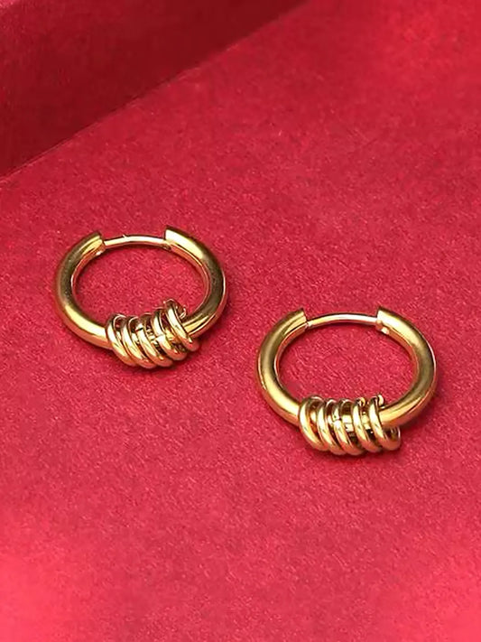 Modern Twisted Design Hoop Earrings