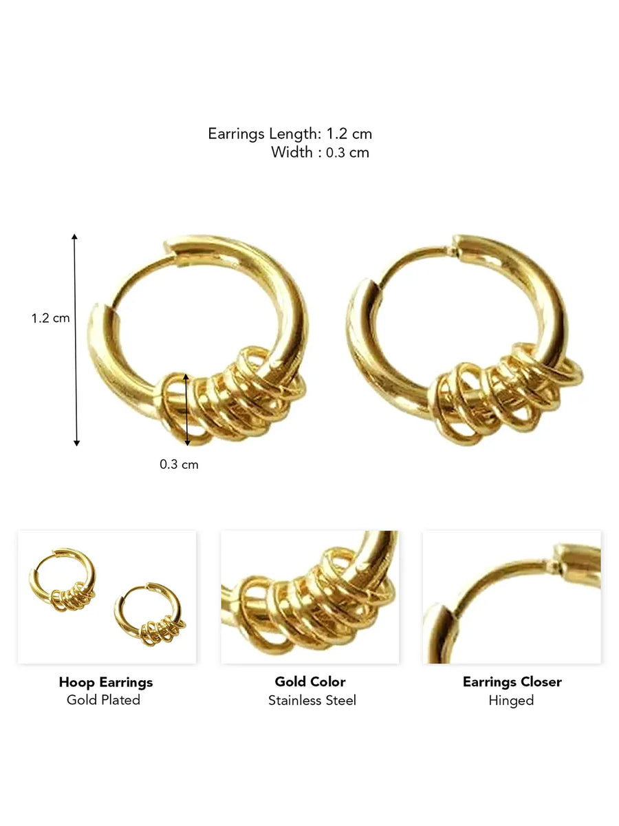 Modern Twisted Design Hoop Earrings