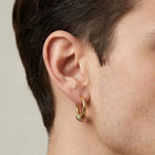 Modern Twisted Design Hoop Earrings