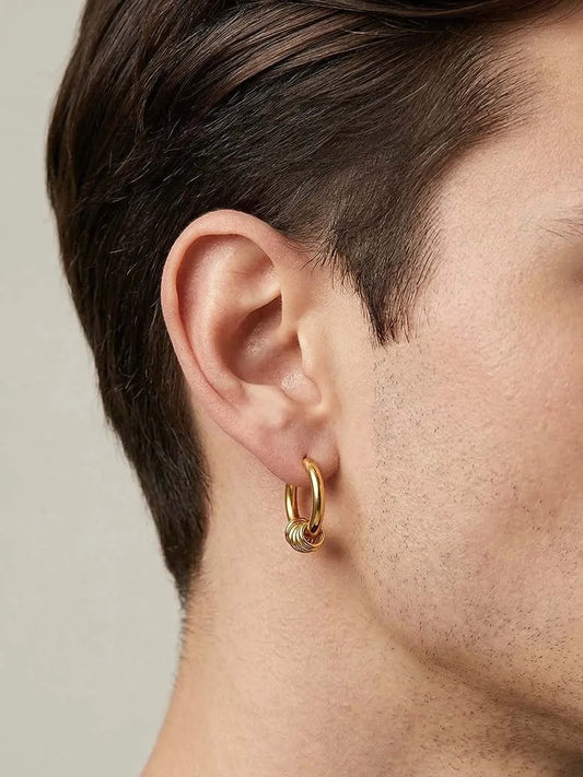 Modern Twisted Design Hoop Earrings