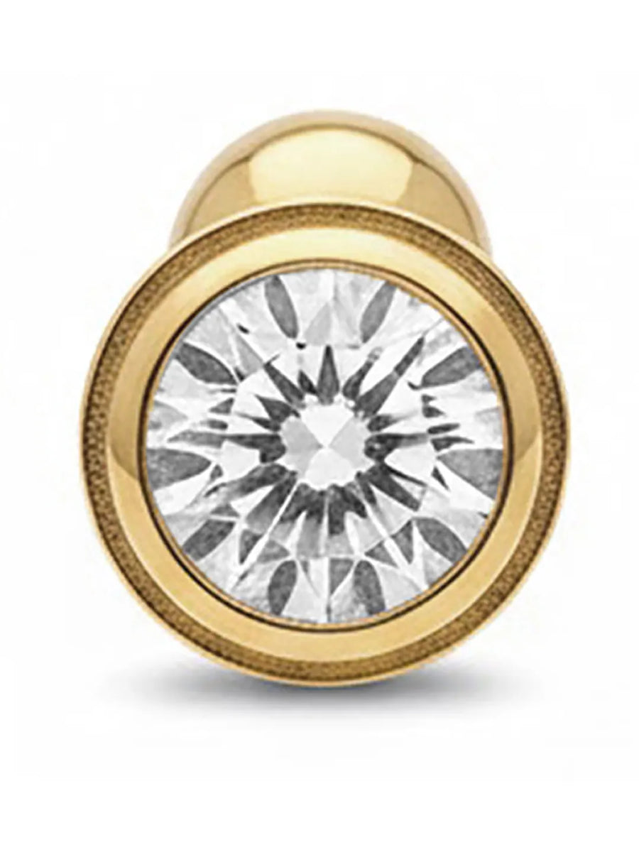 Peora Gold Solitaire CZ Bezel Stud Earring