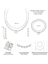 Square CZ Design Necklace Set for Women