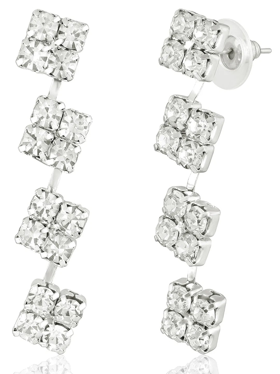 Square CZ Design Necklace Set for Women