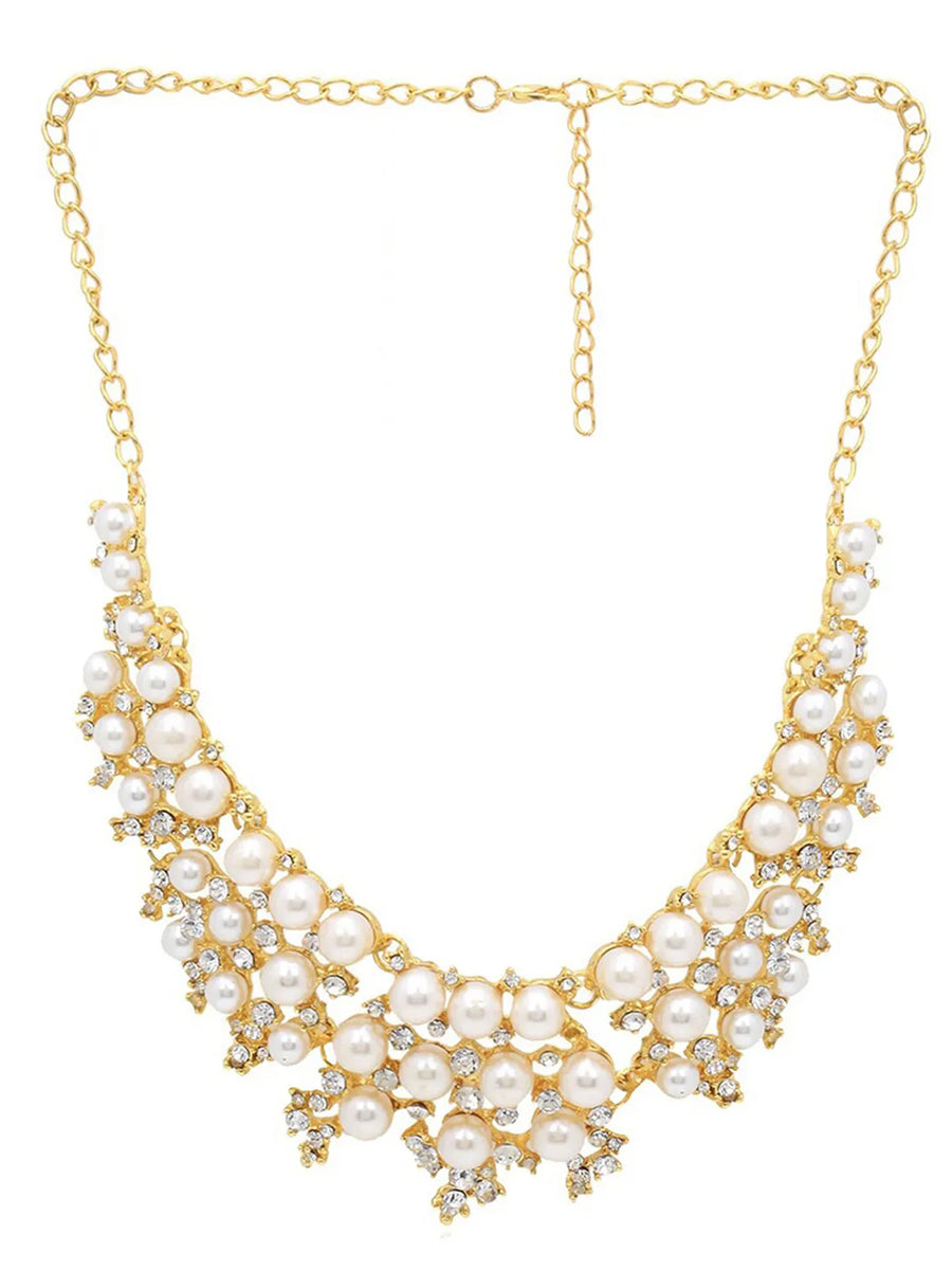 Royal Pearl Cluster Necklace Set