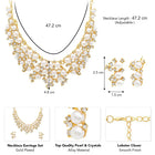Royal Pearl Cluster Necklace Set - Gold