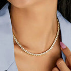 Dazzling Crystal Tennis Necklace - Gold
