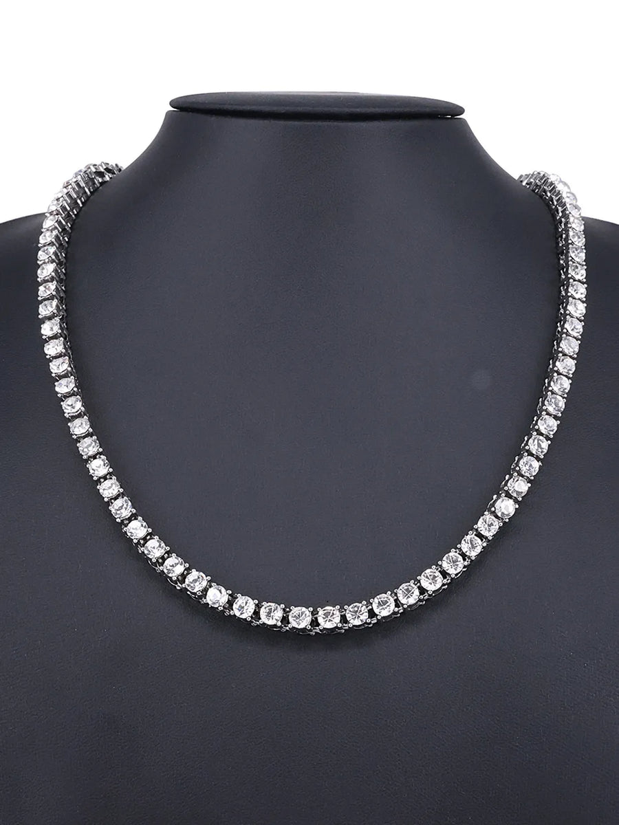 Dazzling Crystal Tennis Necklace - Silver