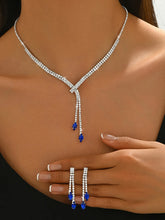 Sapphire Inspired Crystal Necklace Set