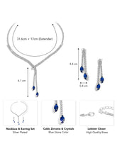 Sapphire Inspired Crystal Necklace Set