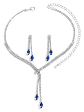 Sapphire Inspired Crystal Necklace Set
