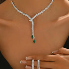 Sapphire Inspired Crystal Necklace Set - Green