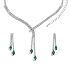 Sapphire Inspired Crystal Necklace Set - Green