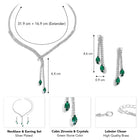 Sapphire Inspired Crystal Necklace Set - Green