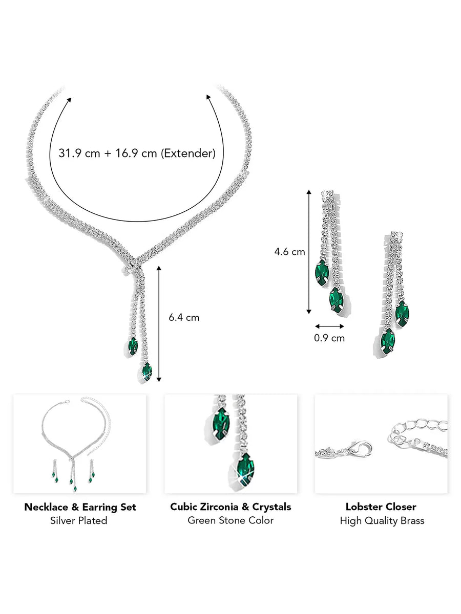 Sapphire Inspired Crystal Necklace Set