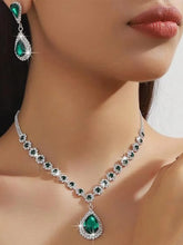 Glamorous Teardrop Necklace  Earring Set