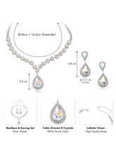 Glamorous Teardrop Necklace  Earring Set