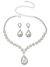 Glamorous Teardrop Necklace  Earring Set