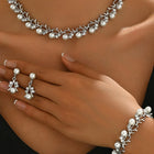Whispering Blooms Pearl Necklace Set