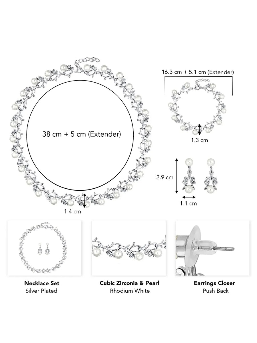 Whispering Blooms Pearl Necklace Set