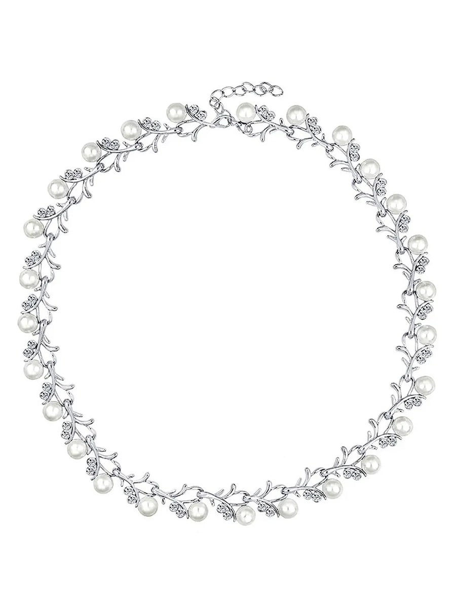 Whispering Blooms Pearl Necklace Set