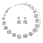 Floral Crystal Necklace and Earrings