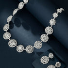 Floral Crystal Necklace and Earrings