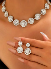 Floral Crystal Necklace and Earrings