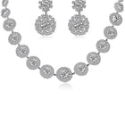 Floral Crystal Necklace and Earrings