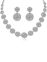 Floral Crystal Necklace and Earrings