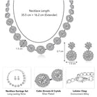 Floral Crystal Necklace and Earrings