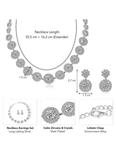 Floral Crystal Necklace and Earrings