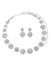 Floral Crystal Necklace and Earrings