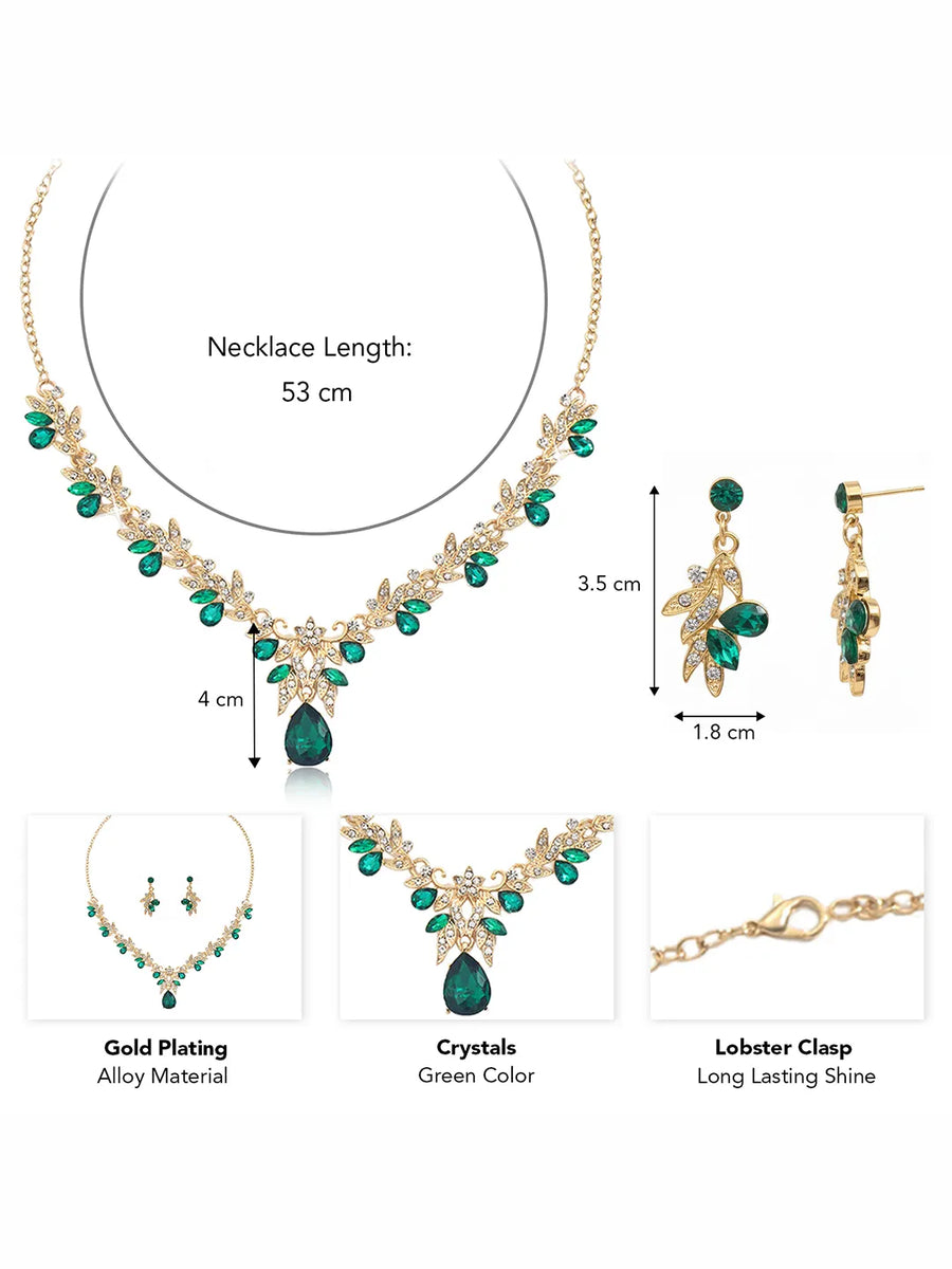 Peora Nature Leaf Shape Emerald Dangle Earrings