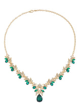 Peora Nature Leaf Shape Emerald Dangle Earrings