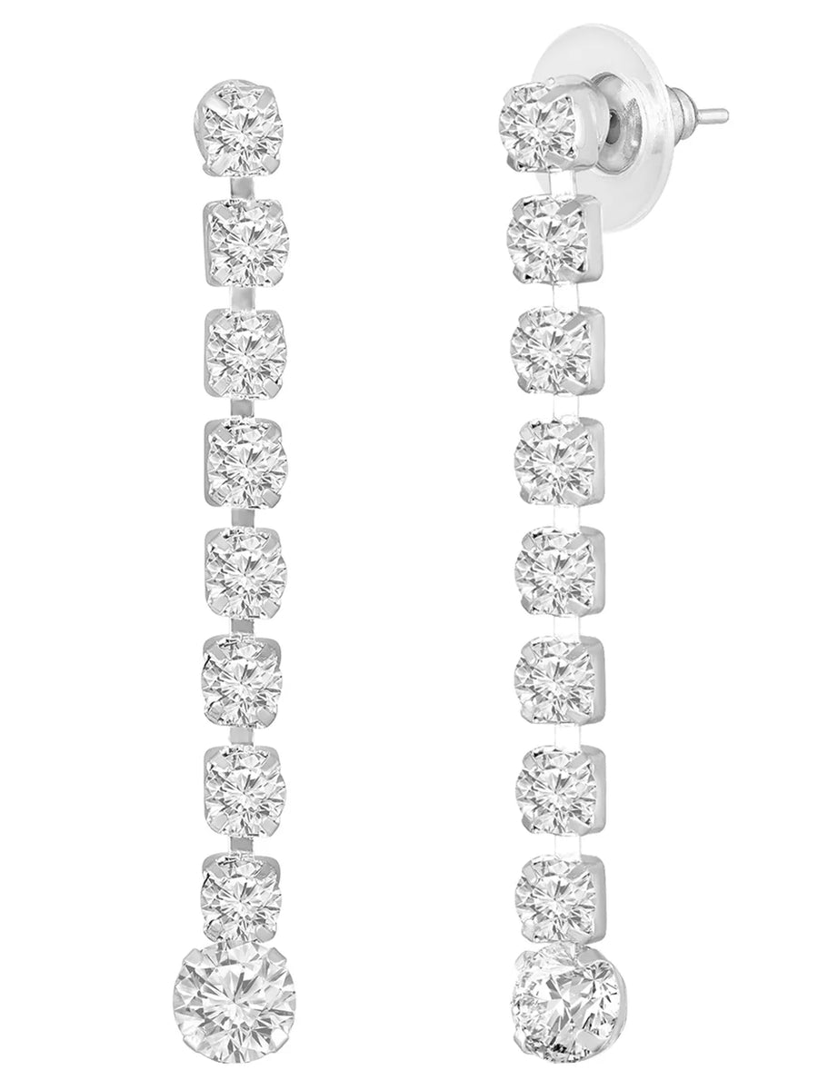 Chic Crystal Tassel Necklace Earrings Set
