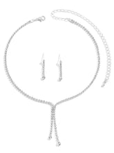 Chic Crystal Tassel Necklace Earrings Set