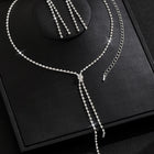 Chic Crystal Cascade Necklace Set