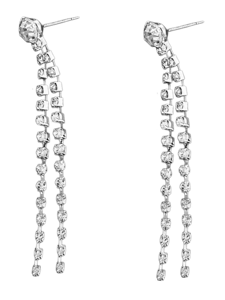 Chic Crystal Cascade Necklace Set