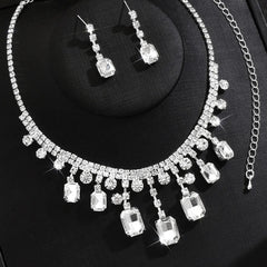 Classic Crystal-Studded Necklace Set