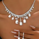 Classic Crystal-Studded Necklace Set