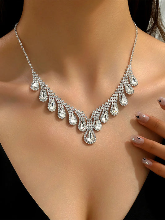 CZ Grace Teardrop Necklace Set
