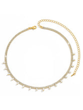 Gilded Crystal CZ Necklace Bracelet Set