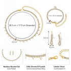 Gilded Crystal CZ Necklace Bracelet Set