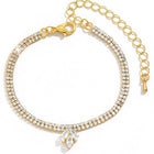 Gilded Crystal CZ Necklace Bracelet Set