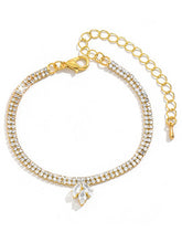 Gilded Crystal CZ Necklace Bracelet Set