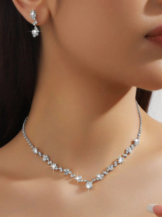 Dewdrop Radiance Crystal Necklace Set
