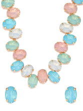 Shimmering Oval Crystal Necklace Set