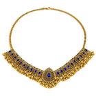 Traditional Crystal Studded Choker Set - Blue