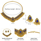 Traditional Crystal Studded Choker Set - Blue