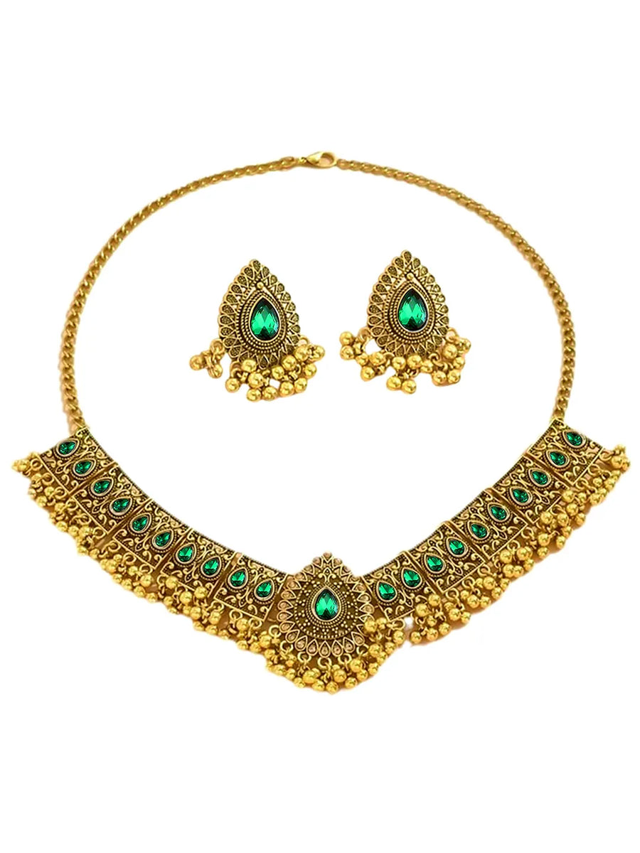 Traditional Crystal Studded Choker Set